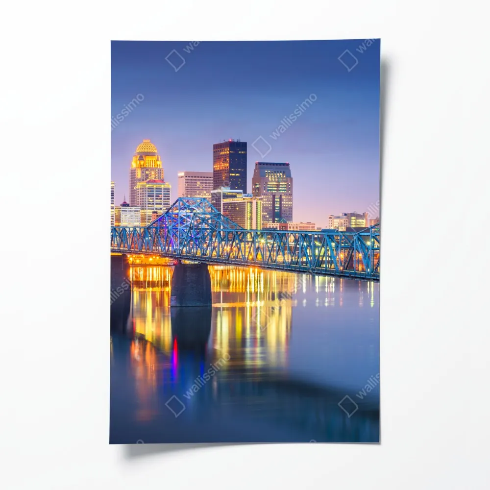 Poster Louisville skyline bei dämmerung – Wallnifity® Poster Louisville skyline bei dämmerung – Wallnifity®