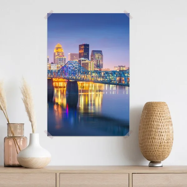 Poster Louisville skyline bei dämmerung – Wallnifity® Poster Louisville skyline bei dämmerung – Wallnifity®