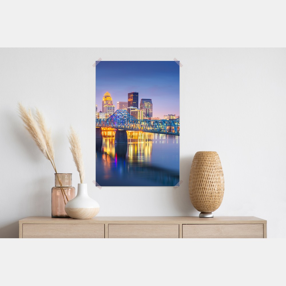 Poster Louisville skyline bei dämmerung – Wallnifity® Poster Louisville skyline bei dämmerung – Wallnifity®