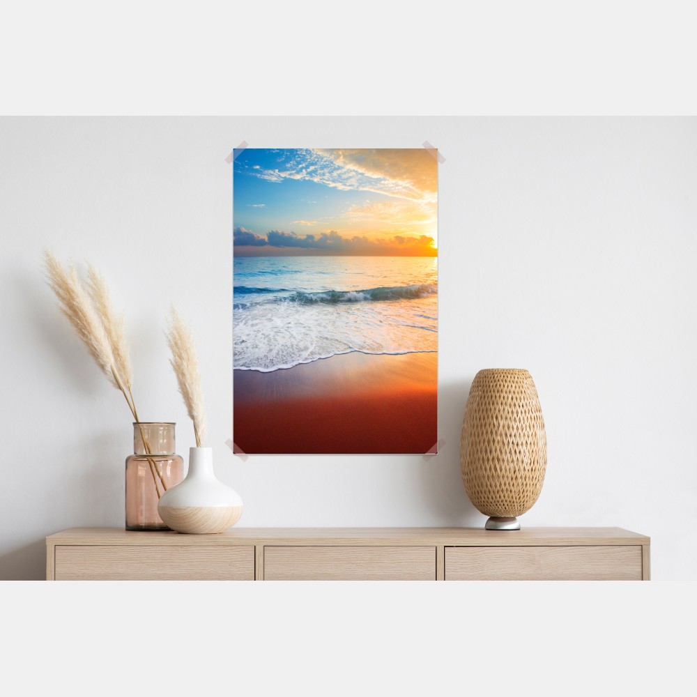 Poster ruhiger sonnenuntergang über dem meer – Wallnifity® Poster ruhiger sonnenuntergang über dem meer – Wallnifity®