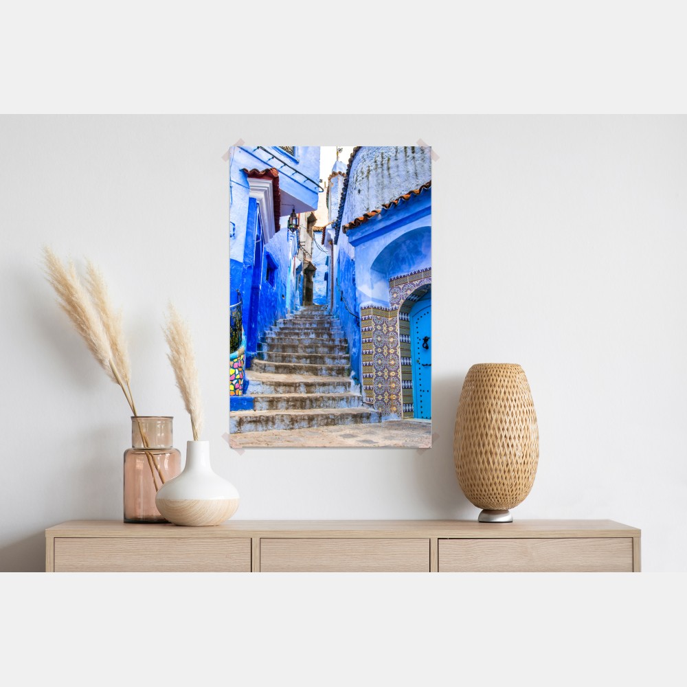 Poster blaue gasse in Chefchaouen, Marokko – Wallnifity® Poster blaue gasse in Chefchaouen, Marokko – Wallnifity®