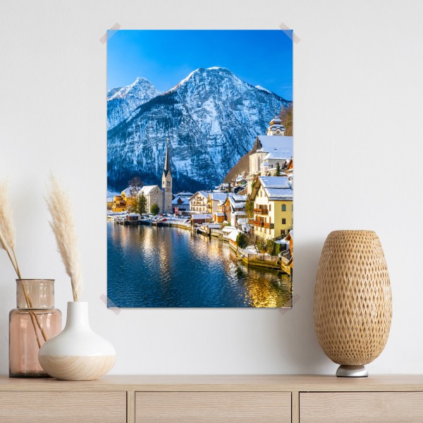 Poster winterruhe in Hallstatt — alpendorf am see – Wallnifity® Poster winterruhe in Hallstatt — alpendorf am see – Wallnifity®