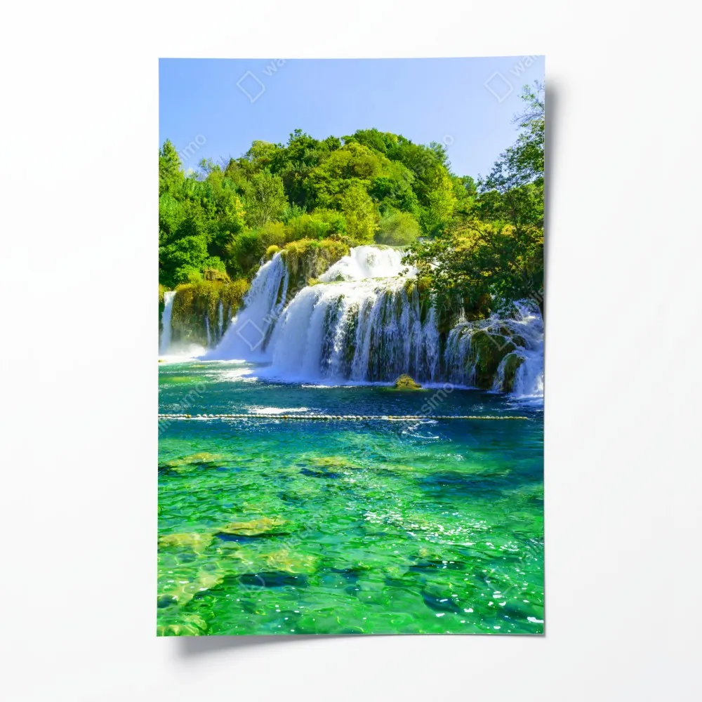 Poster smaragdgrüner wasserfall – Wallnifity® Poster smaragdgrüner wasserfall – Wallnifity®