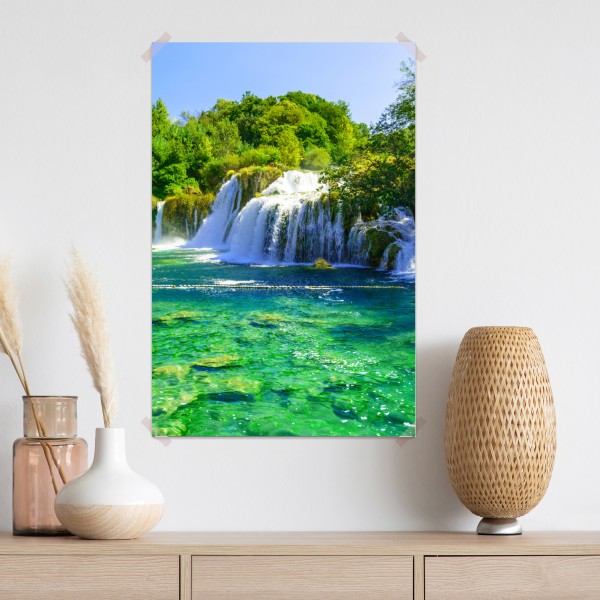 Poster smaragdgrüner wasserfall – Wallnifity® Poster smaragdgrüner wasserfall – Wallnifity®