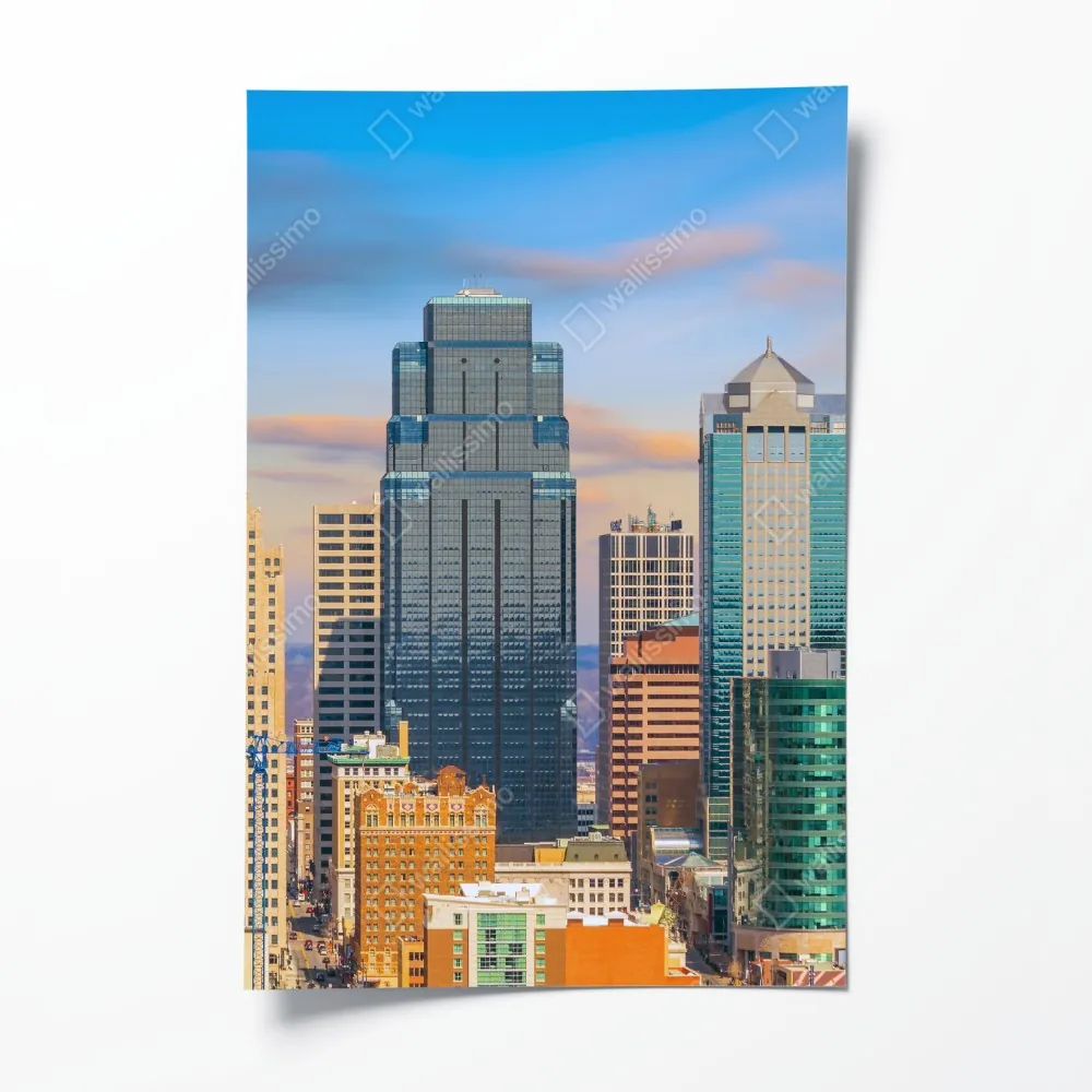 Poster Kansas City skyline bei sonnenuntergang – Wallnifity® Poster Kansas City skyline bei sonnenuntergang – Wallnifity®
