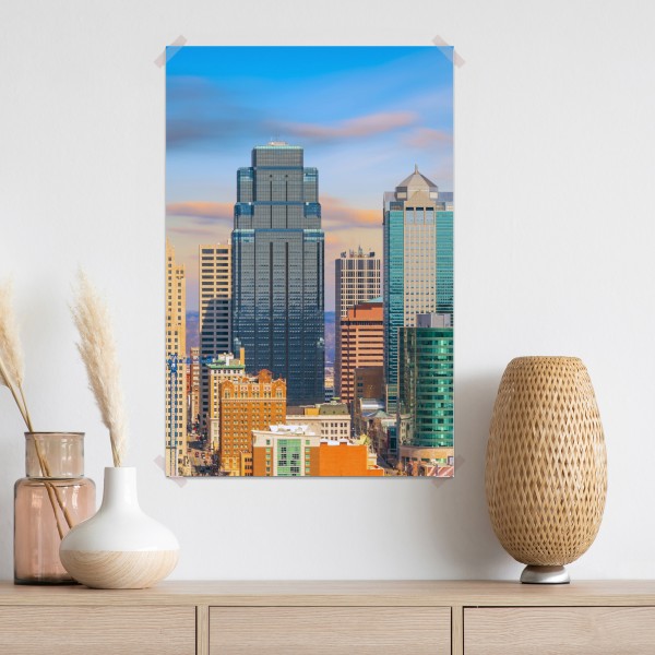 Poster Kansas City skyline bei sonnenuntergang – Wallnifity® Poster Kansas City skyline bei sonnenuntergang – Wallnifity®