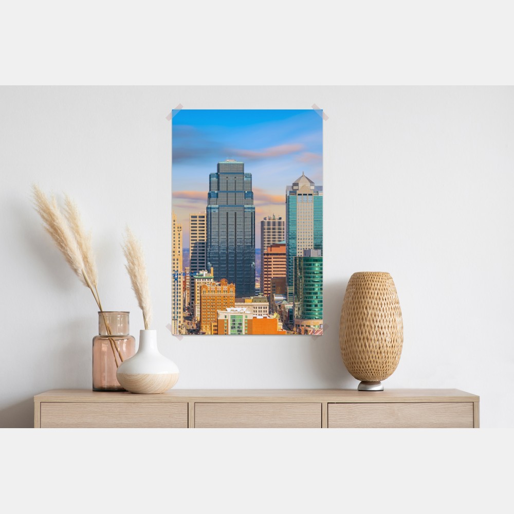 Poster Kansas City skyline bei sonnenuntergang – Wallnifity® Poster Kansas City skyline bei sonnenuntergang – Wallnifity®