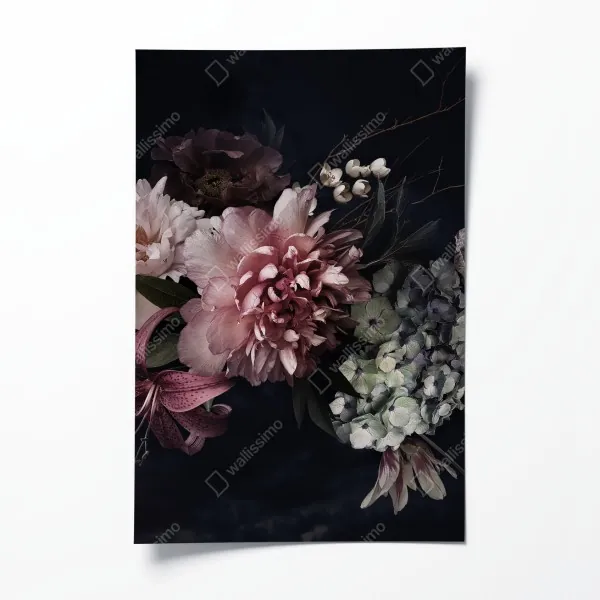 Poster panorama der nächtlichen skyline von Dubai – Wallnifity®