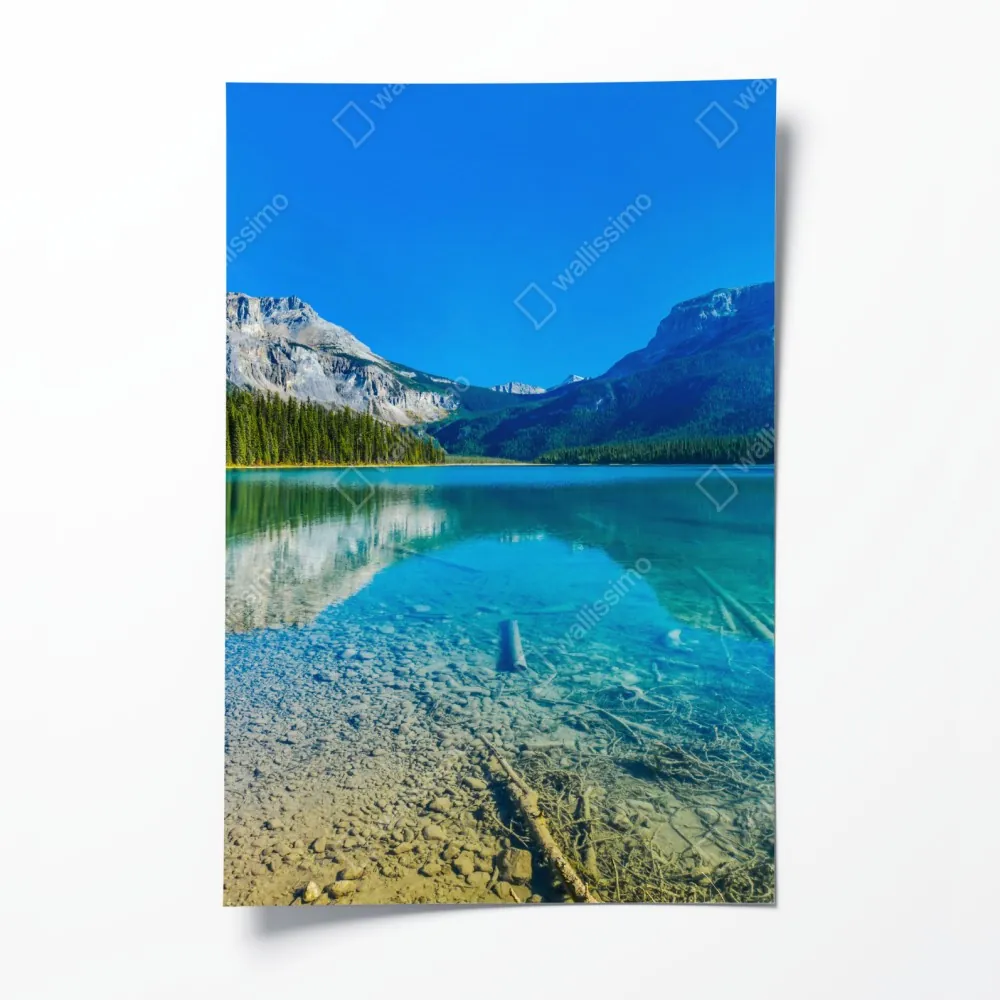 Poster türkises alpensee mit bergreflexionen – Wallnifity®