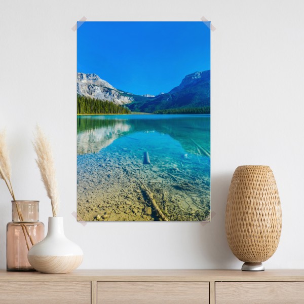 Poster türkises alpensee mit bergreflexionen – Wallnifity®