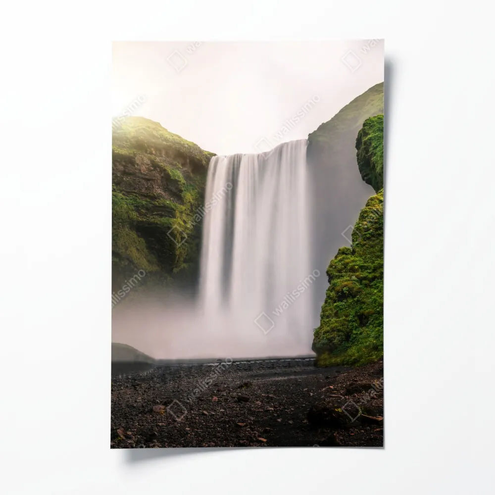 Poster majestätischer wasserfall Skogafoss – Wallnifity® Poster majestätischer wasserfall Skogafoss – Wallnifity®