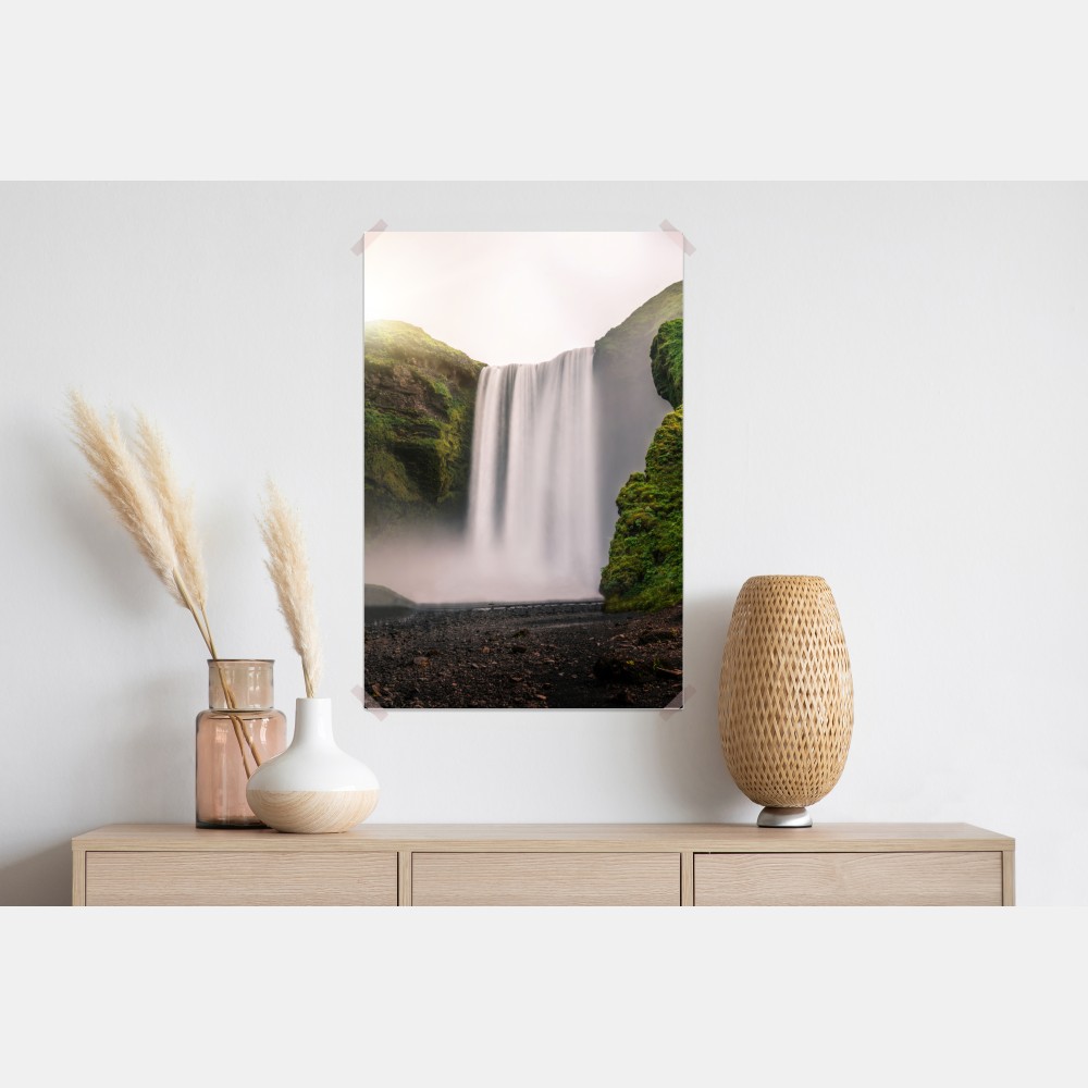 Poster majestätischer wasserfall Skogafoss – Wallnifity® Poster majestätischer wasserfall Skogafoss – Wallnifity®