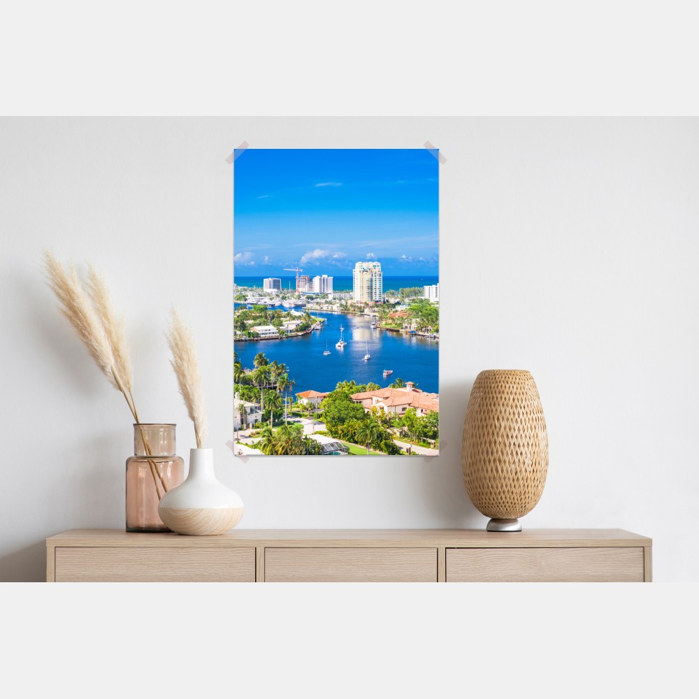 Poster Fort Lauderdale stadtskyline am meer – Wallnifity® Poster Fort Lauderdale stadtskyline am meer – Wallnifity®