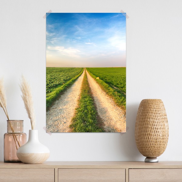 Poster feldweg durch grüne felder – Wallnifity® Poster feldweg durch grüne felder – Wallnifity®