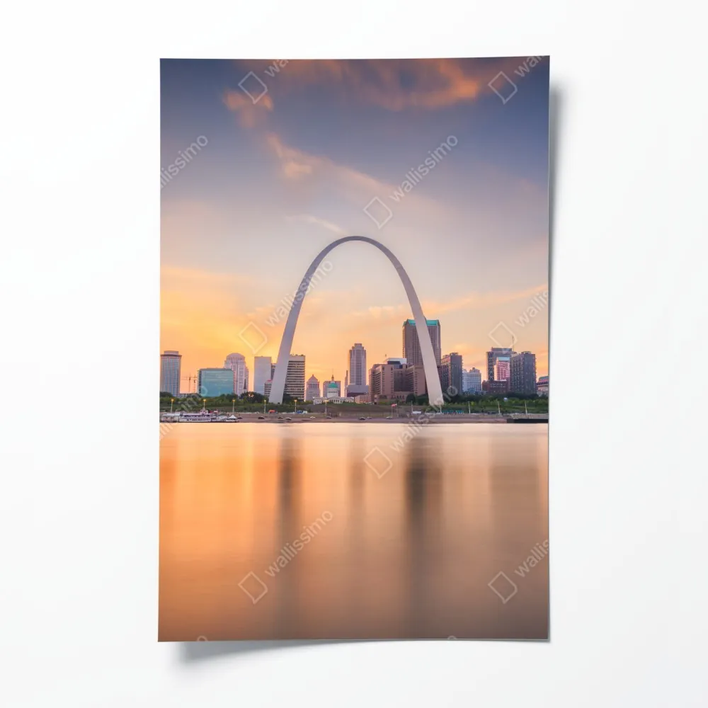 Poster St. Louis skyline bei dämmerung – Wallnifity® Poster St. Louis skyline bei dämmerung – Wallnifity®