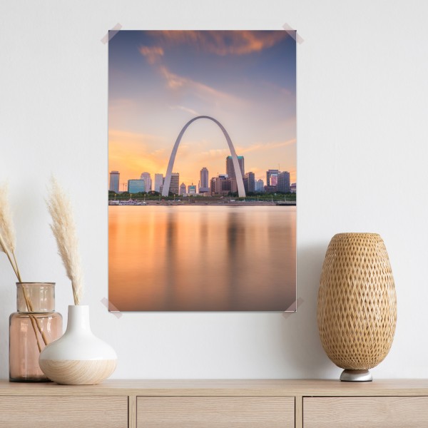 Poster St. Louis skyline bei dämmerung – Wallnifity® Poster St. Louis skyline bei dämmerung – Wallnifity®
