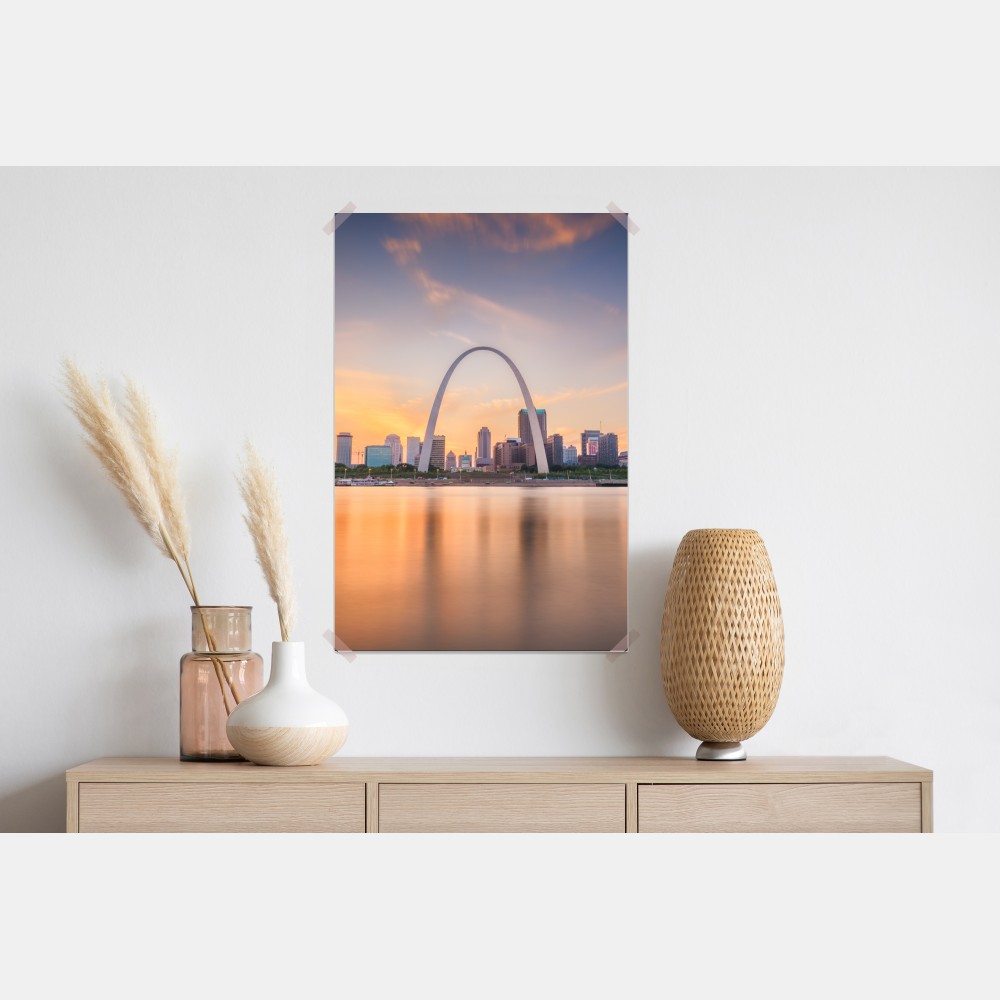 Poster St. Louis skyline bei dämmerung – Wallnifity® Poster St. Louis skyline bei dämmerung – Wallnifity®