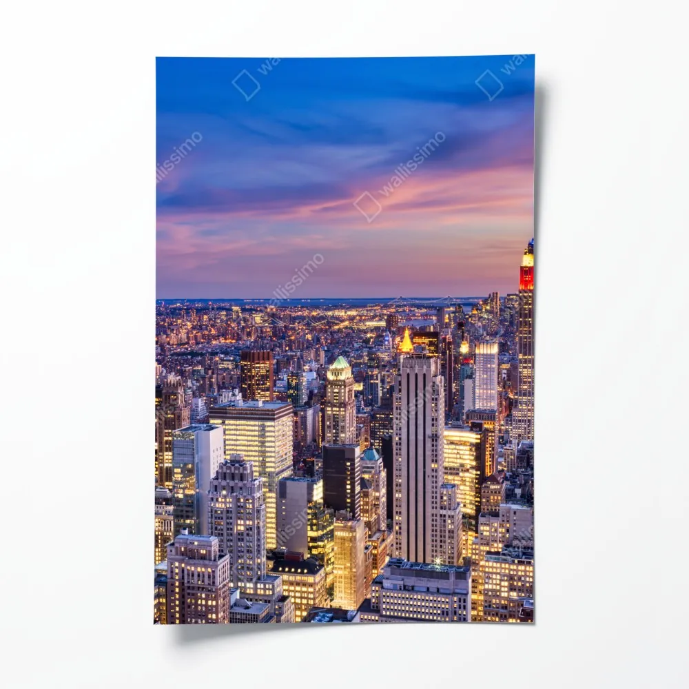 Poster New York skyline bei dämmerung – Wallnifity® Poster New York skyline bei dämmerung – Wallnifity®