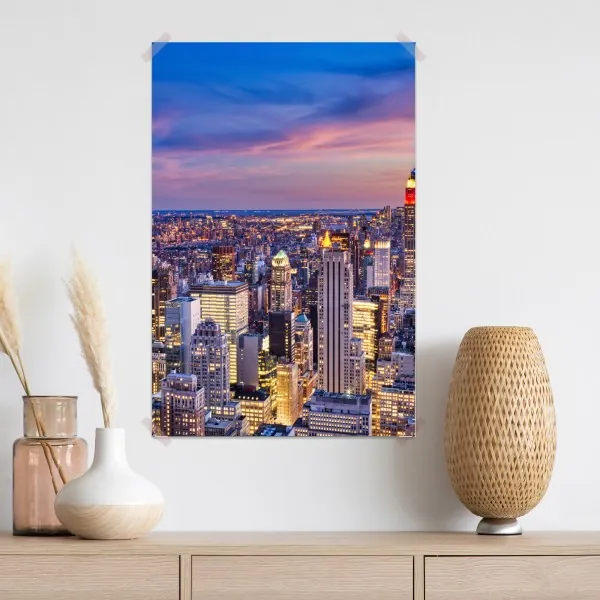Poster New York skyline bei dämmerung – Wallnifity® Poster New York skyline bei dämmerung – Wallnifity®