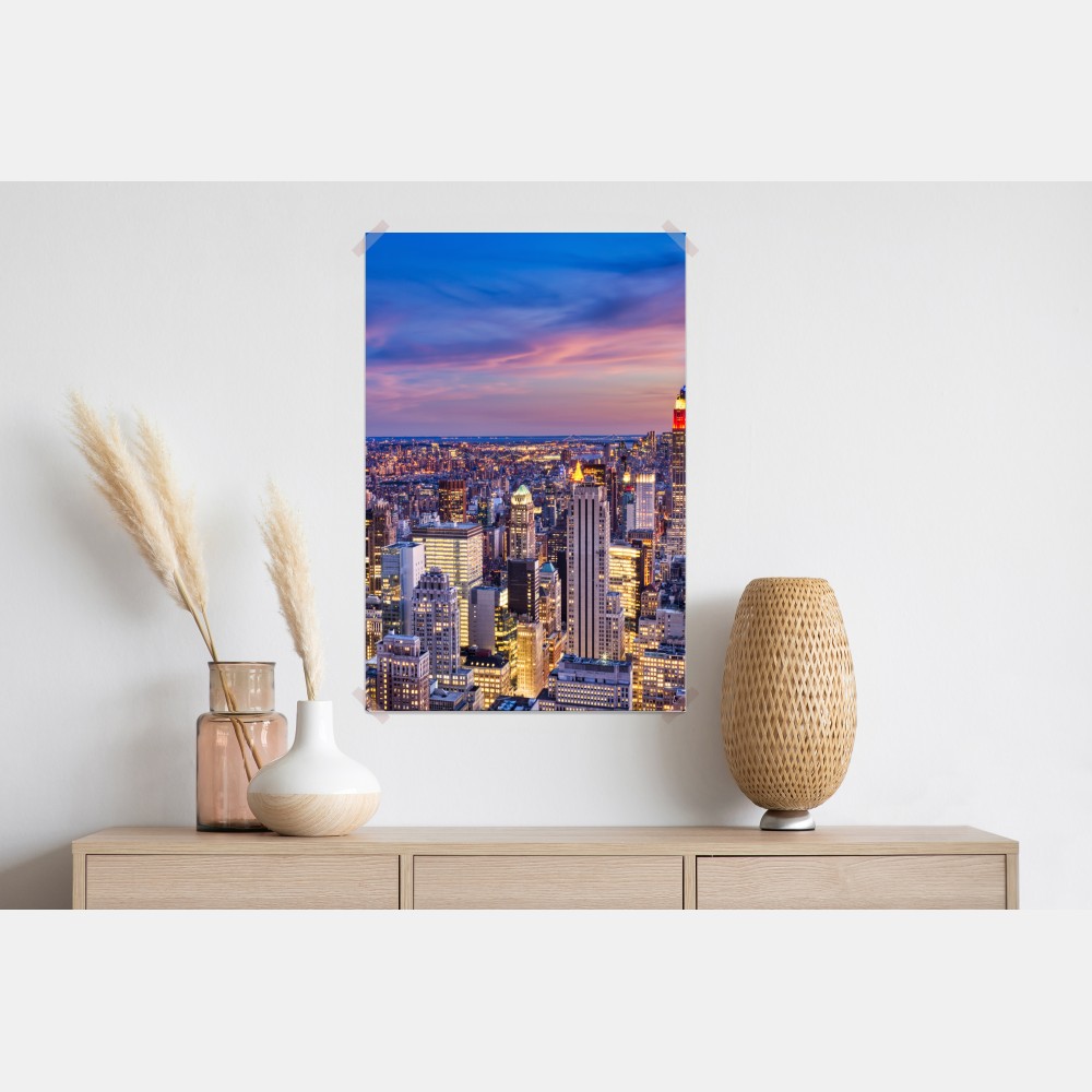 Poster New York skyline bei dämmerung – Wallnifity® Poster New York skyline bei dämmerung – Wallnifity®