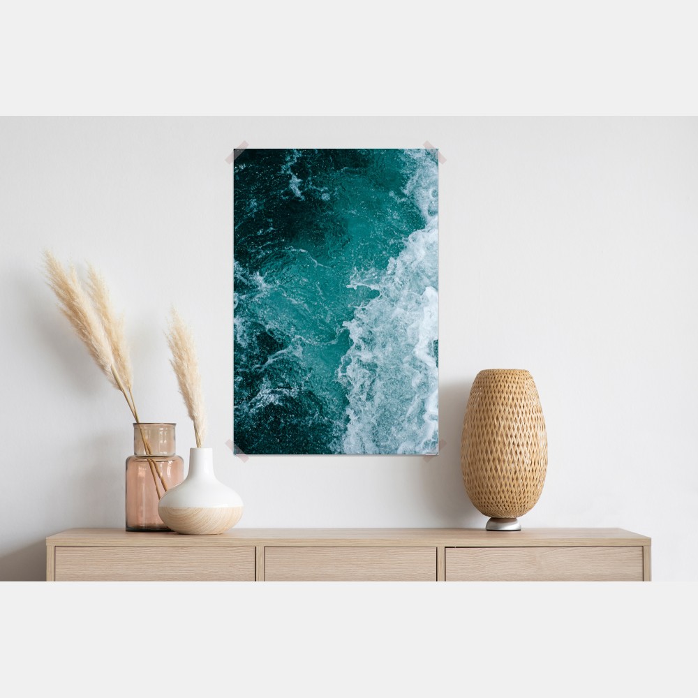 Poster türkisblaue ozeanwellen – Wallnifity®