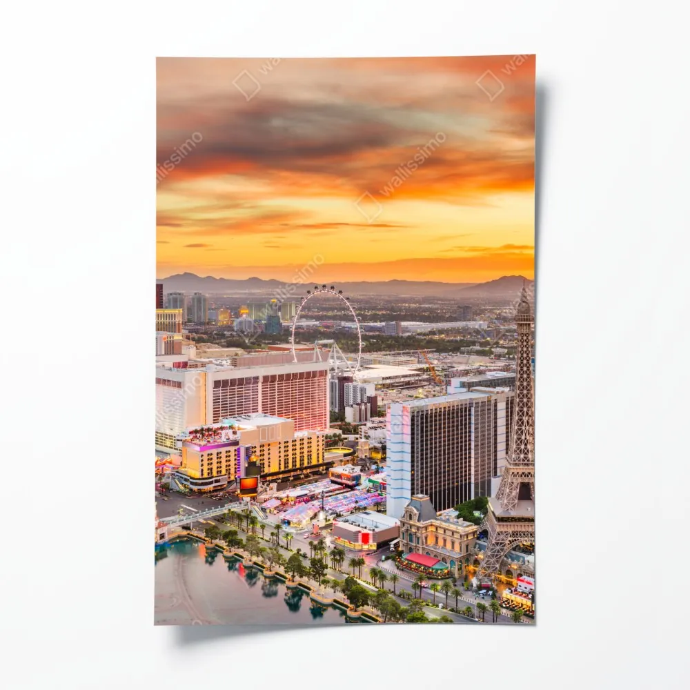 Poster Las Vegas skyline bei sonnenuntergang – Wallnifity® Poster Las Vegas skyline bei sonnenuntergang – Wallnifity®