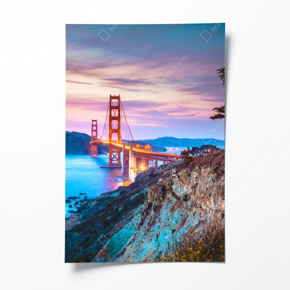 Poster Golden Gate Bridge bei dämmerung – Wallnifity® Poster Golden Gate Bridge bei dämmerung – Wallnifity®