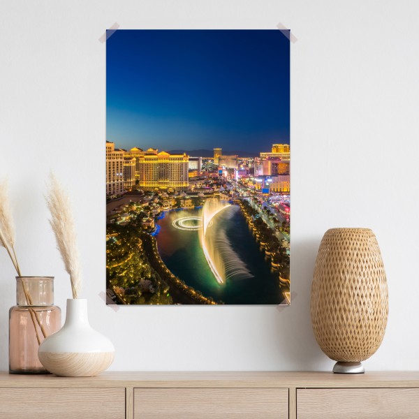 Poster Las Vegas skyline bei nacht – Wallnifity®