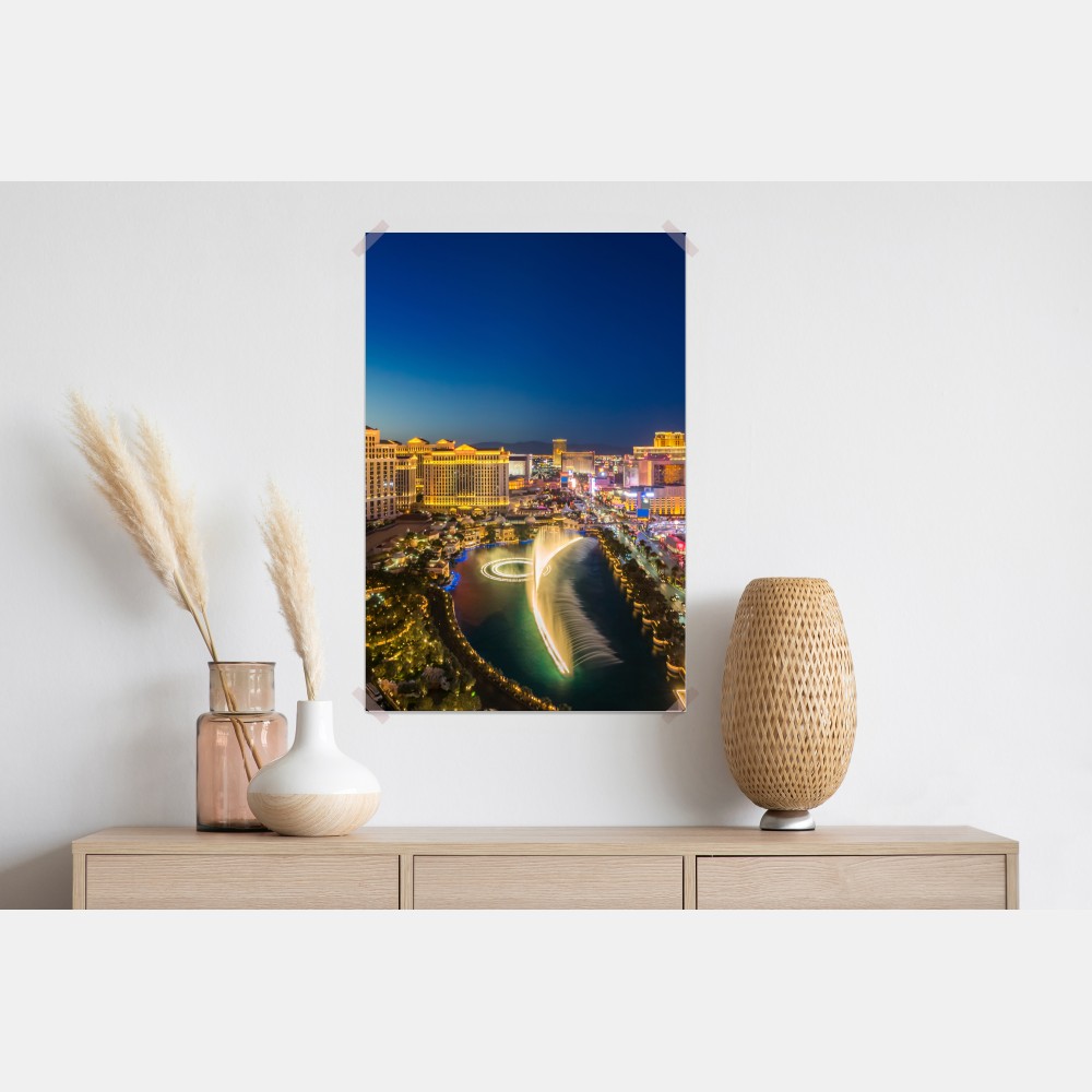 Poster Las Vegas skyline bei nacht – Wallnifity®