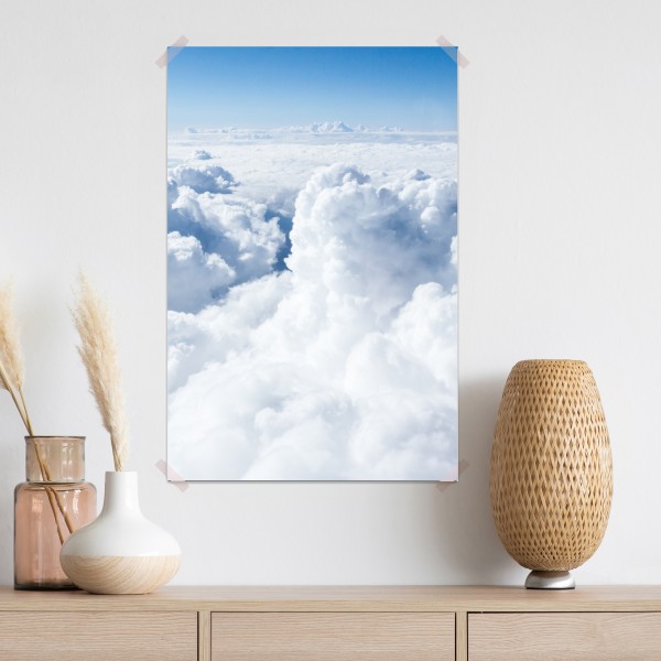 Poster blick von oben: sanfte wolken und blauer himmel – Wallnifity® Poster blick von oben: sanfte wolken und blauer himmel – Wallnifity®