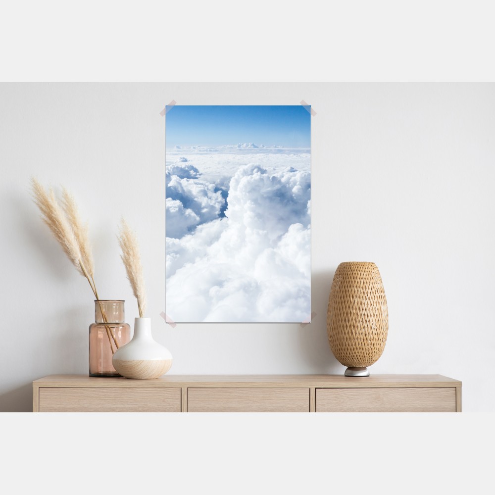 Poster blick von oben: sanfte wolken und blauer himmel – Wallnifity® Poster blick von oben: sanfte wolken und blauer himmel – Wallnifity®