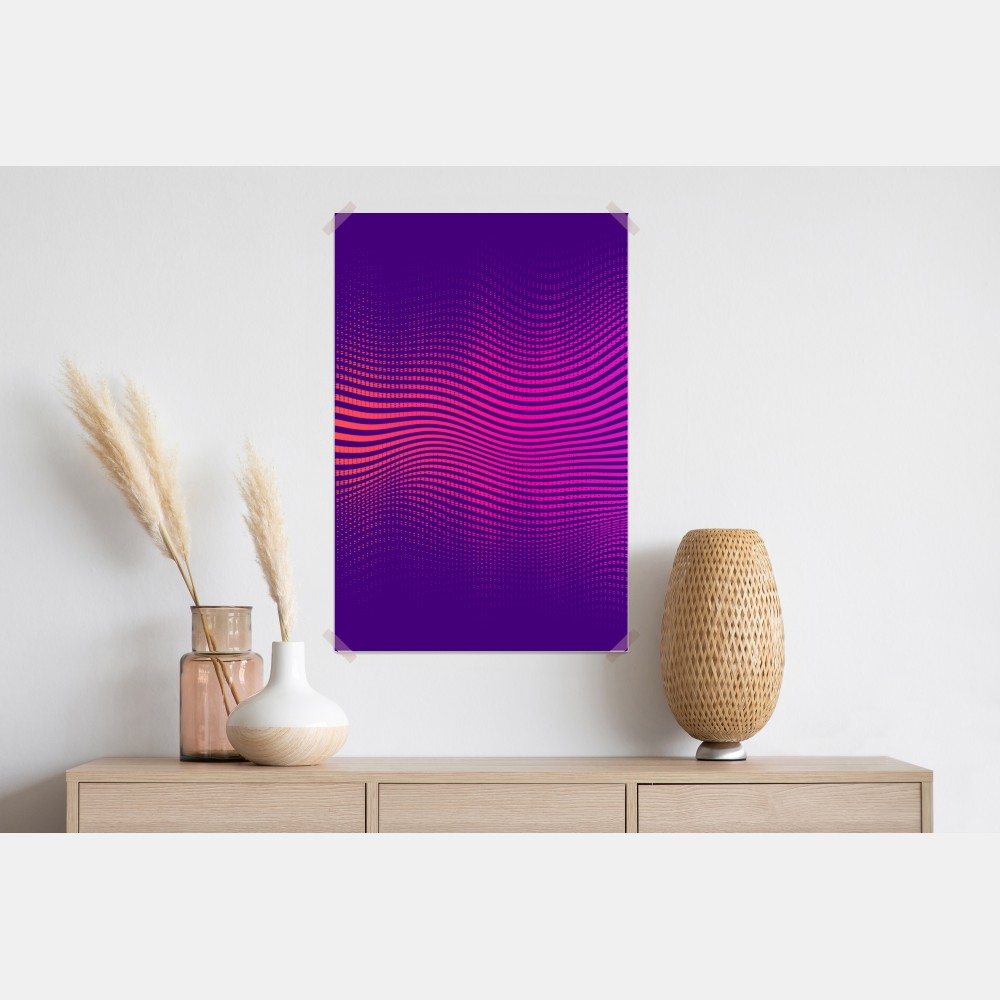 Poster leuchtendes verlauf-wellenmuster – Wallnifity® Poster leuchtendes verlauf-wellenmuster – Wallnifity®