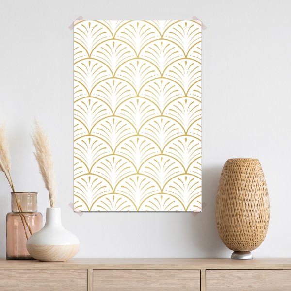 Poster goldenes art deco fächermuster – Wallnifity® Poster goldenes art deco fächermuster – Wallnifity®