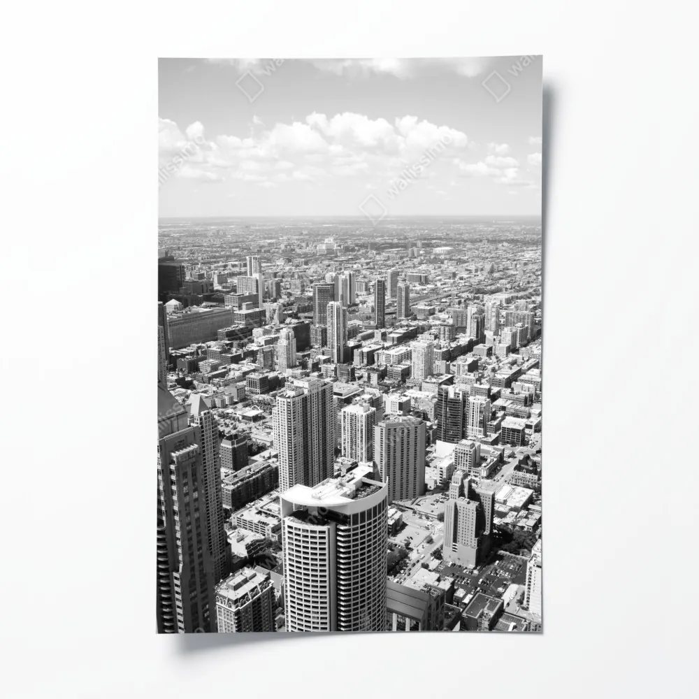 Poster Chicago skyline in graustufen – Wallnifity® Poster Chicago skyline in graustufen – Wallnifity®