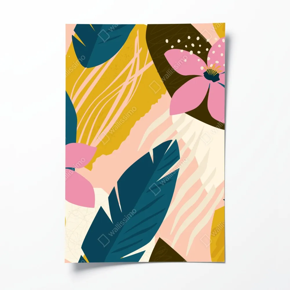 Poster tropisches abstraktes blumenmotiv – Wallnifity® Poster tropisches abstraktes blumenmotiv – Wallnifity®