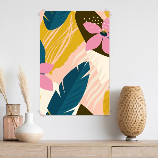 Poster tropisches abstraktes blumenmotiv – Wallnifity® Poster tropisches abstraktes blumenmotiv – Wallnifity®