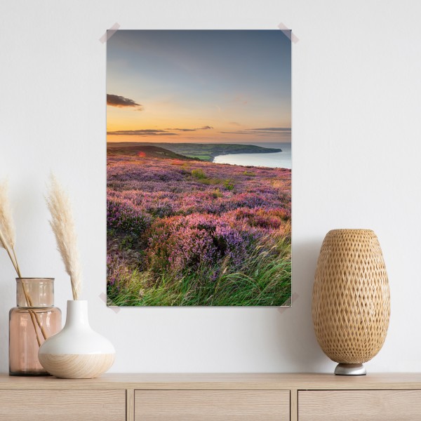 Poster sonnenuntergang über der heide auf den North York Moors – Wallnifity® Poster sonnenuntergang über der heide auf den North York Moors – Wallnifity®