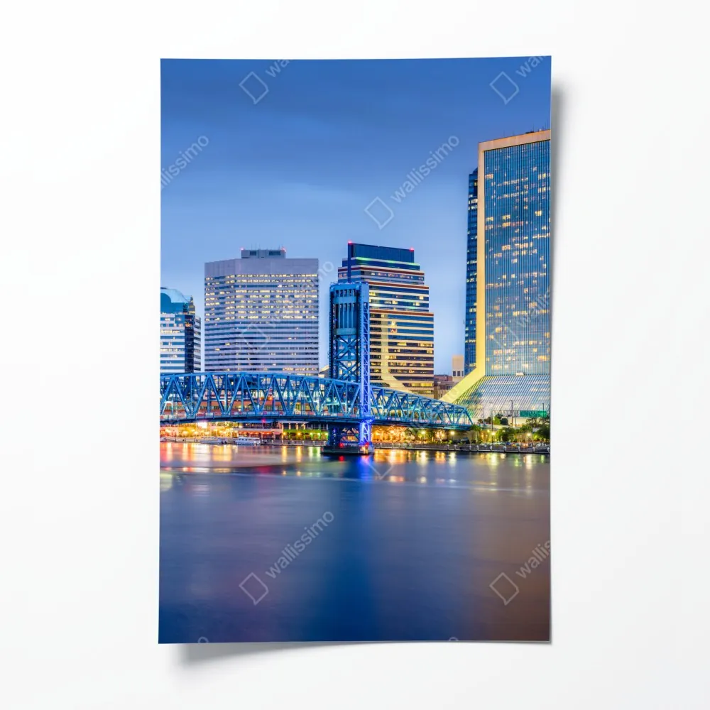 Poster Jacksonville skyline bei dämmerung – Wallnifity® Poster Jacksonville skyline bei dämmerung – Wallnifity®