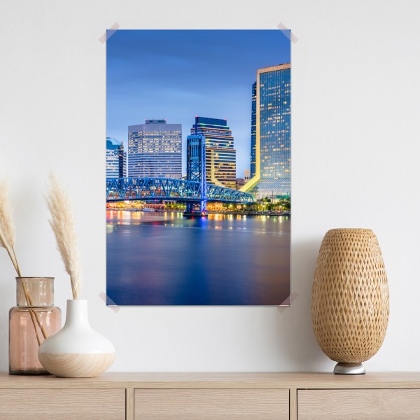 Poster Jacksonville skyline bei dämmerung – Wallnifity® Poster Jacksonville skyline bei dämmerung – Wallnifity®