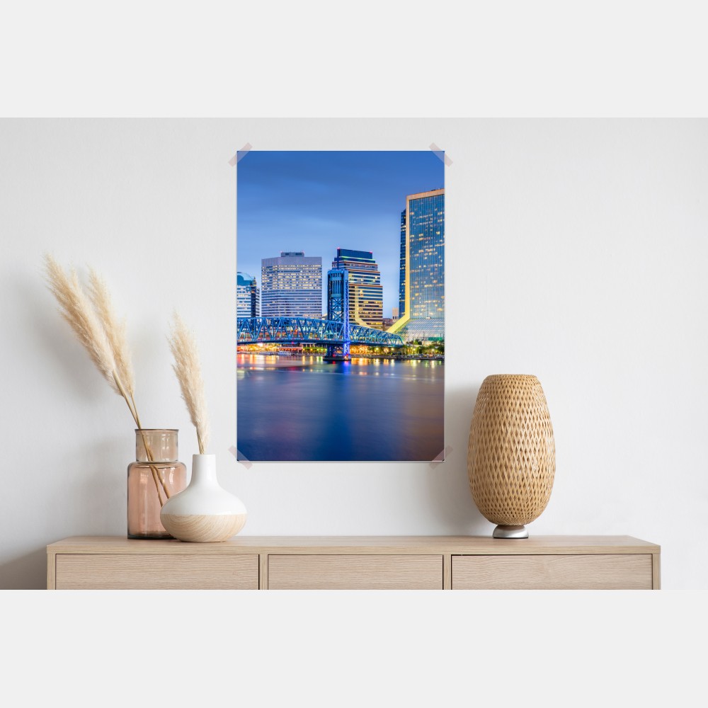 Poster Jacksonville skyline bei dämmerung – Wallnifity® Poster Jacksonville skyline bei dämmerung – Wallnifity®
