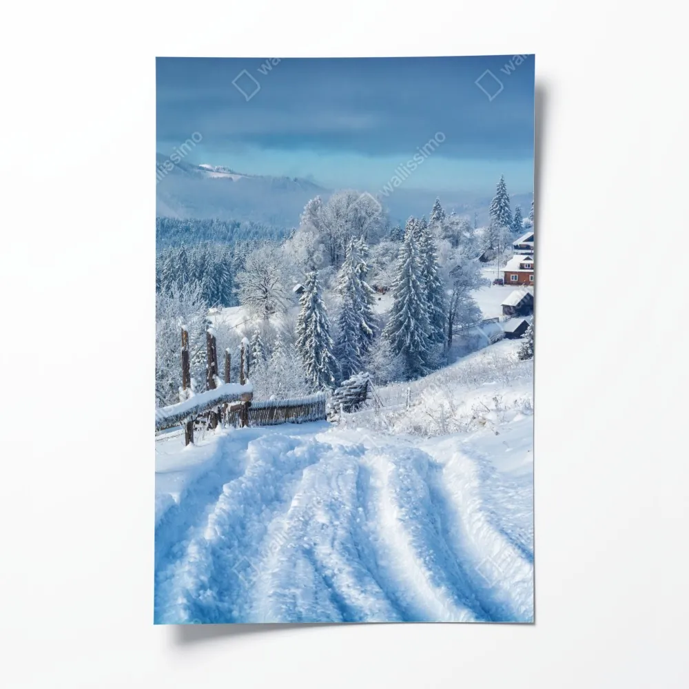 Poster winterweg zum alpendorf – Wallnifity® Poster winterweg zum alpendorf – Wallnifity®