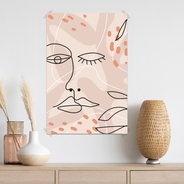 Poster pastell linienzeichnungen gesichter – Wallnifity® Poster pastell linienzeichnungen gesichter – Wallnifity®