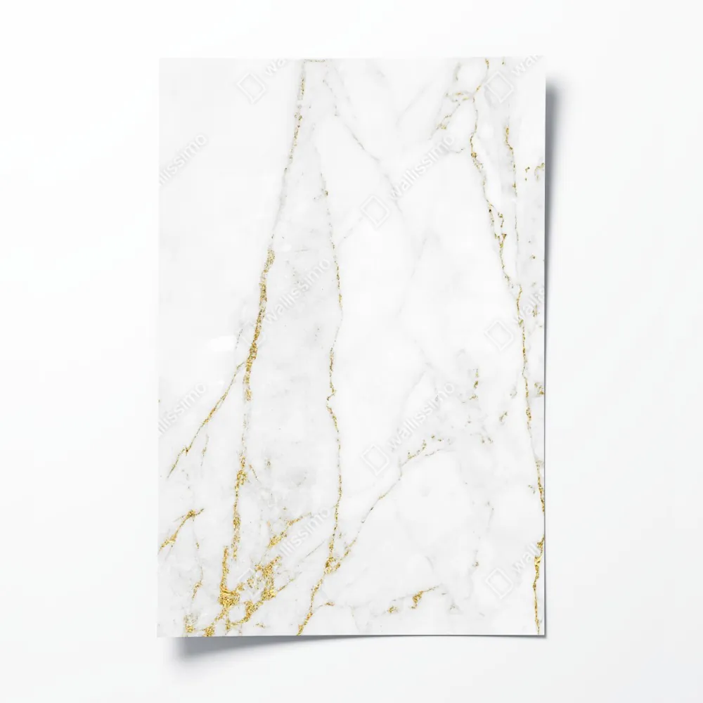 Poster weißer marmor mit goldenen adern – Wallnifity®