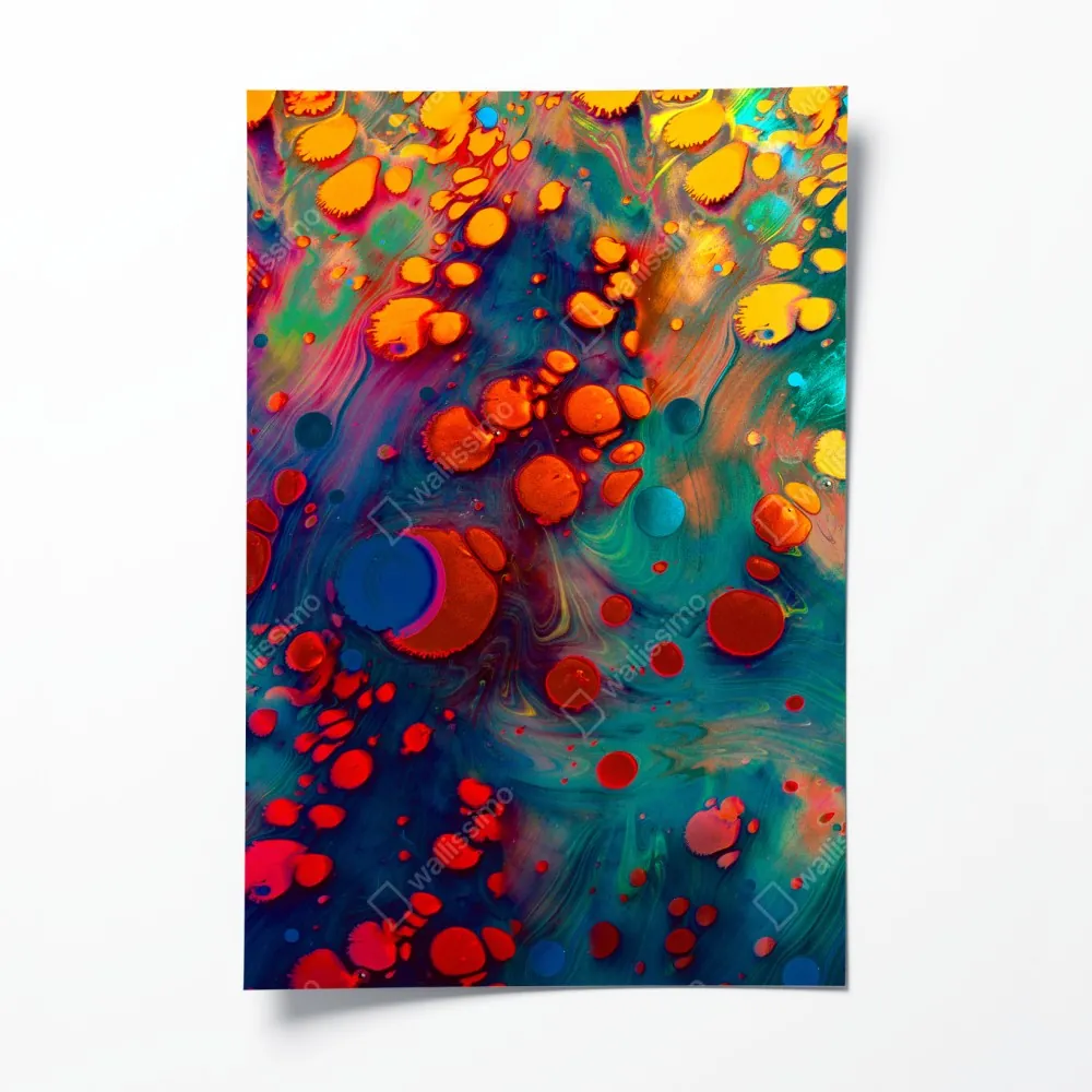 Poster lebendige türkis-orange marmorierte kunst – Wallnifity® Poster lebendige türkis-orange marmorierte kunst – Wallnifity®