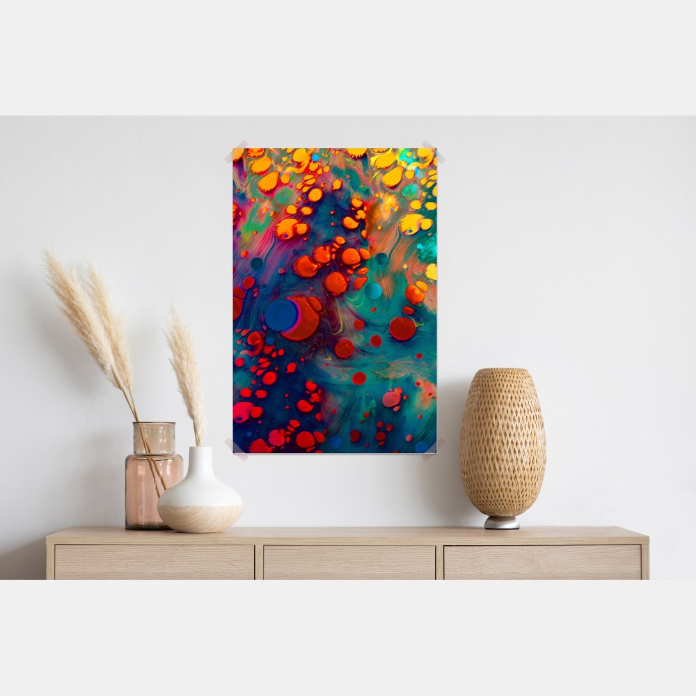 Poster lebendige türkis-orange marmorierte kunst – Wallnifity® Poster lebendige türkis-orange marmorierte kunst – Wallnifity®