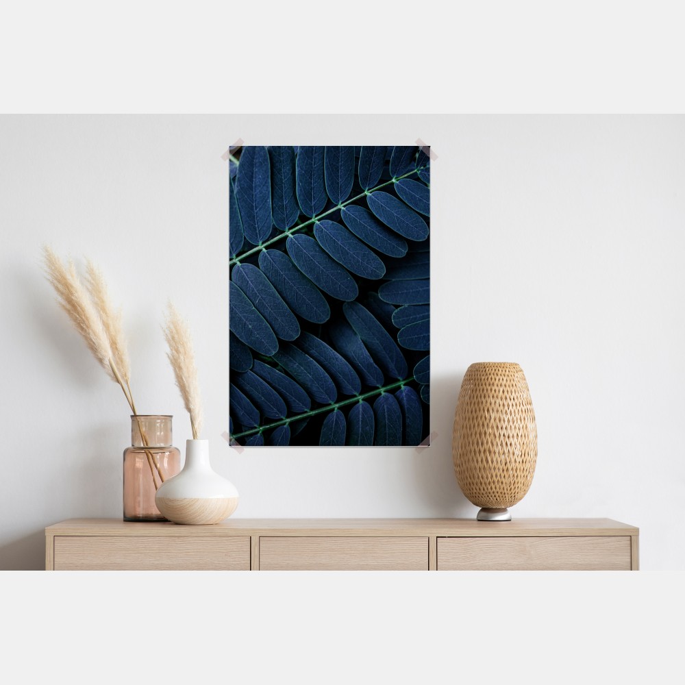 Poster tiefblaues blattmuster – Wallnifity® Poster tiefblaues blattmuster – Wallnifity®