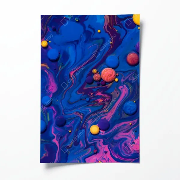 Poster spirale aus tiefroten rosenblättern – Wallnifity®