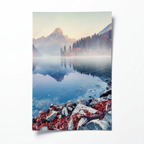 Poster leuchtendes verlauf-wellenmuster – Wallnifity®