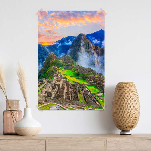 Poster sonnenuntergang über Machu Picchu antike Inka-zitadelle – Wallnifity® Poster sonnenuntergang über Machu Picchu antike Inka-zitadelle – Wallnifity®