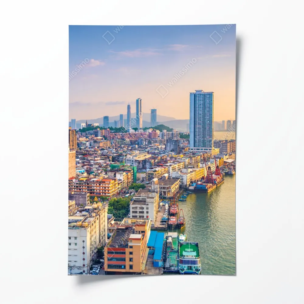 Poster Macau skyline bei sonnenuntergang – Wallnifity® Poster Macau skyline bei sonnenuntergang – Wallnifity®